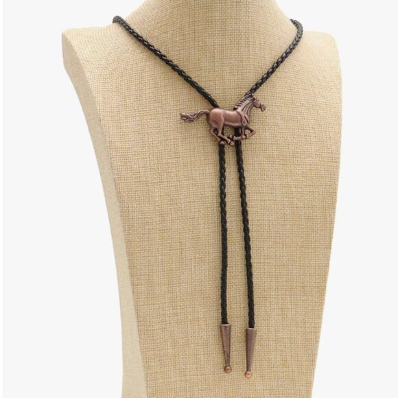 Copper Horse Vintage Native American Western Bolo Tie